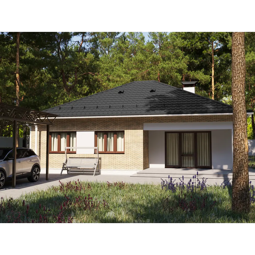 Металлочерепица 0.45 мм 1500x1180 мм RAL 7024 серый Santreyd STLM-2060814 - Вид №2