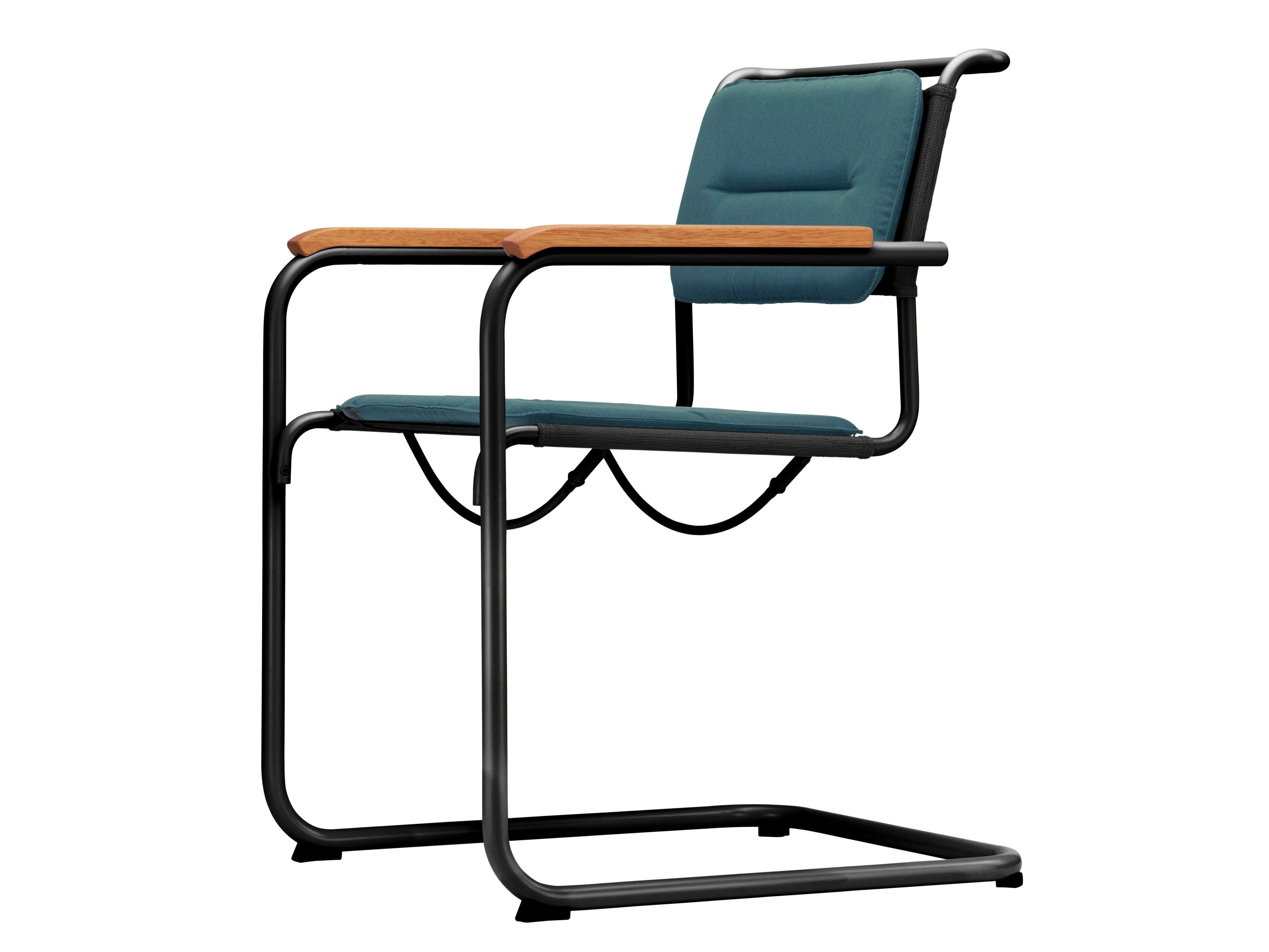 Тканевый консольный садовый стул с подлокотниками THONET S 33 ARCH-00005996 - Вид №1