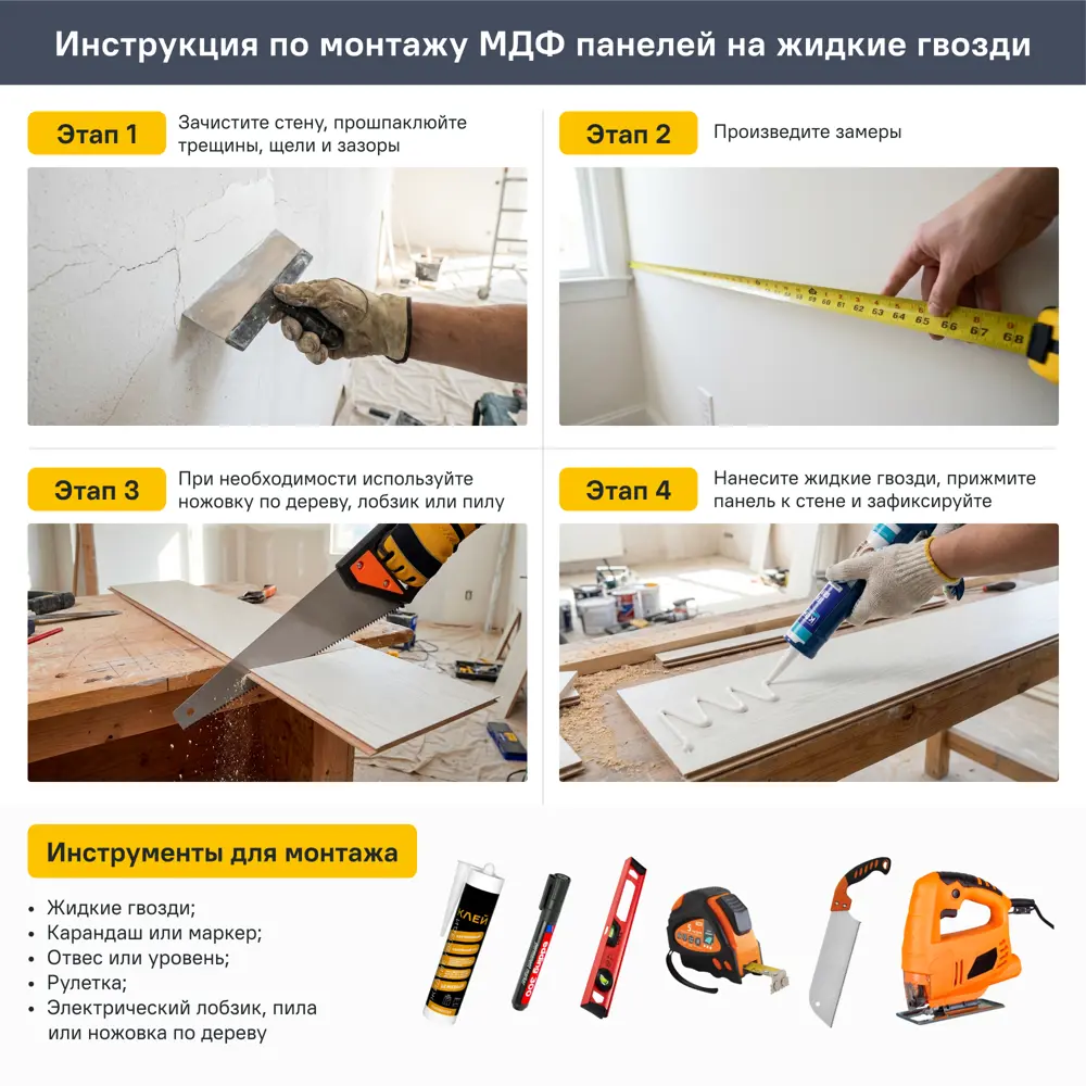 Реечная панель Волна прямоугольник МДФ цвет белый 2700x122x12 мм 4 шт Santreyd STLM-2160887 - Вид №7