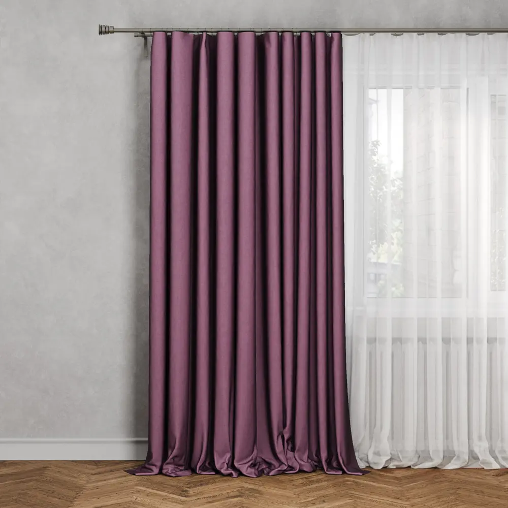 INSPIRE Looks - Фиолетовая штора из рогожки 200x260 см 82735255 STLM-1323830