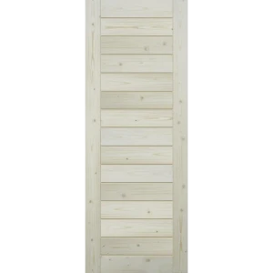 Дверь межкомнатная глухая наборная 60x200 см без покрытия цвет натуральный без замка, без петель