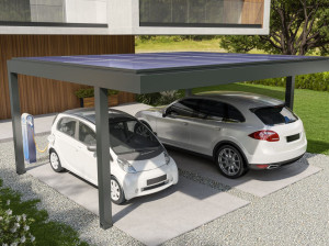 Алюминиевый навес для парковки с фотоэлектрическими панелями