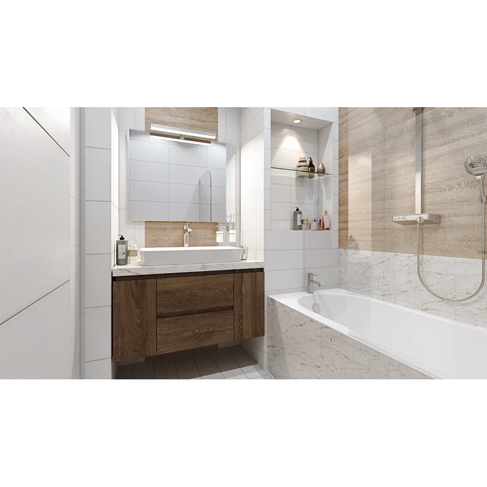 Плитка настенная Wood «Гексо» 60x30 см 1.62 м2 цвет бежевый BELANI STLM-2139368 - Вид №5