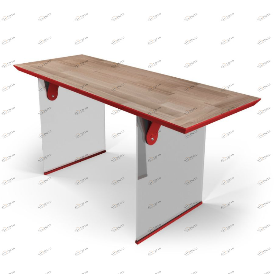 Стол рабочий EcoComb New, белый с красным BraginDesign BR0289К