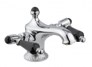 98003LCSWNEOR Смеситель The One для раковины. Черные кристаллы Swarovski, цвет золото