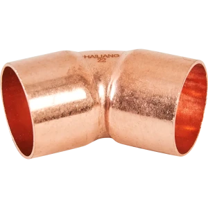 Угол двухраструбный Hailiang ø22/45° мм медь