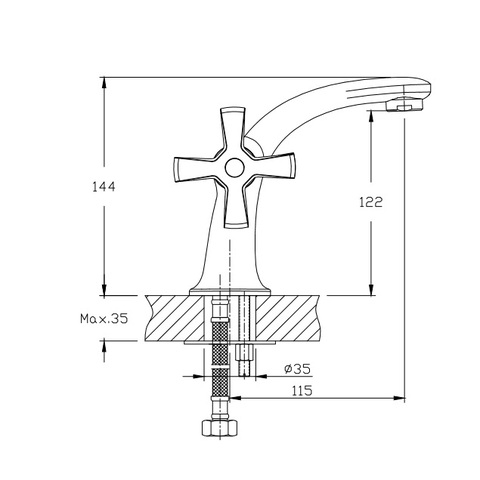 Orange Kristi M33-021cr двухвентильный смеситель для раковины sun-id-1516820 - Вид №1