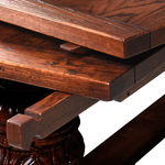 HT129 Стол Jacobean с выпуклыми ножками и двумя торцевыми листами ijlbrown  - Вид №5