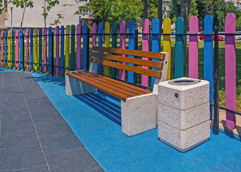 ENCHO ENCHEV - ETE Бетонный мусорный бак с крышкой для улицы  72  - Вид №3