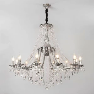 Люстра подвесная серебристая Bogates Liguria 314/12 Strotskis BOGATES ДИЗАЙНЕРСКИЕ, СВЕЧИ 00-3888436 Серебро
