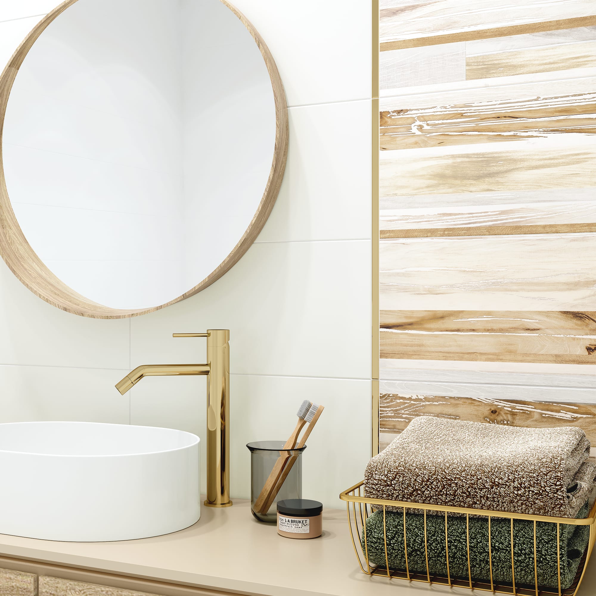 84766282 Плитка настенная Wood 24,9x50 см цвет бежевый ANTIQUE Santreyd - Вид №5