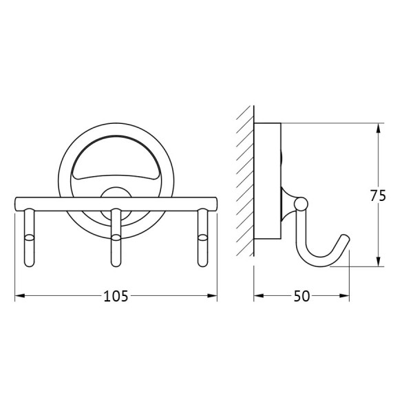 Крючок тройной FBS (Чехия) ELL 003 sun-id-561636 - Вид №1