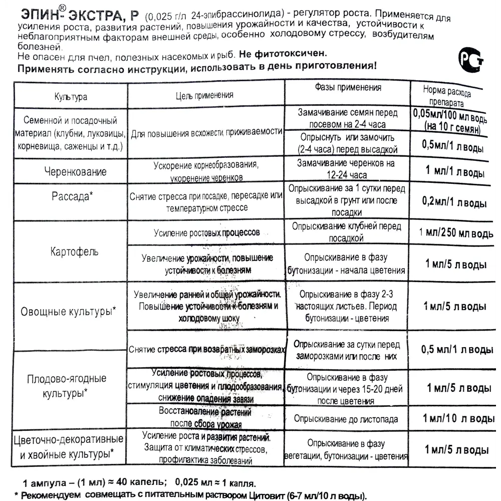 Регулятор роста «Эпин экстра» 50 мл 15169829 STLM-2032455 Santreyd  - Вид №2