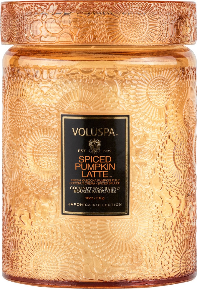 10673735 VOLUSPA Свеча ароматическая в банке с крышкой VOLUSPA Пряности, тыква, латте 1000г, стекло Стекло 