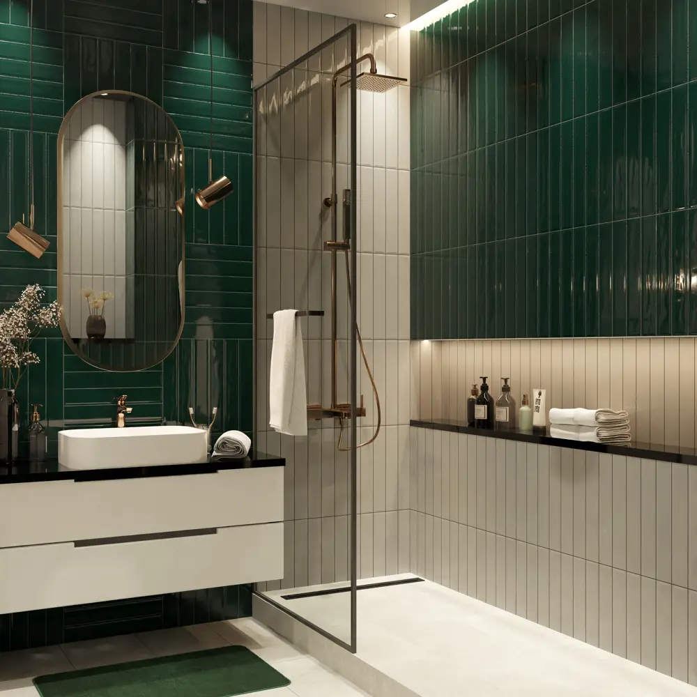 Керамин Модена 4: Изумрудная плитка для стильных интерьеров 89398550 STLM-1571403