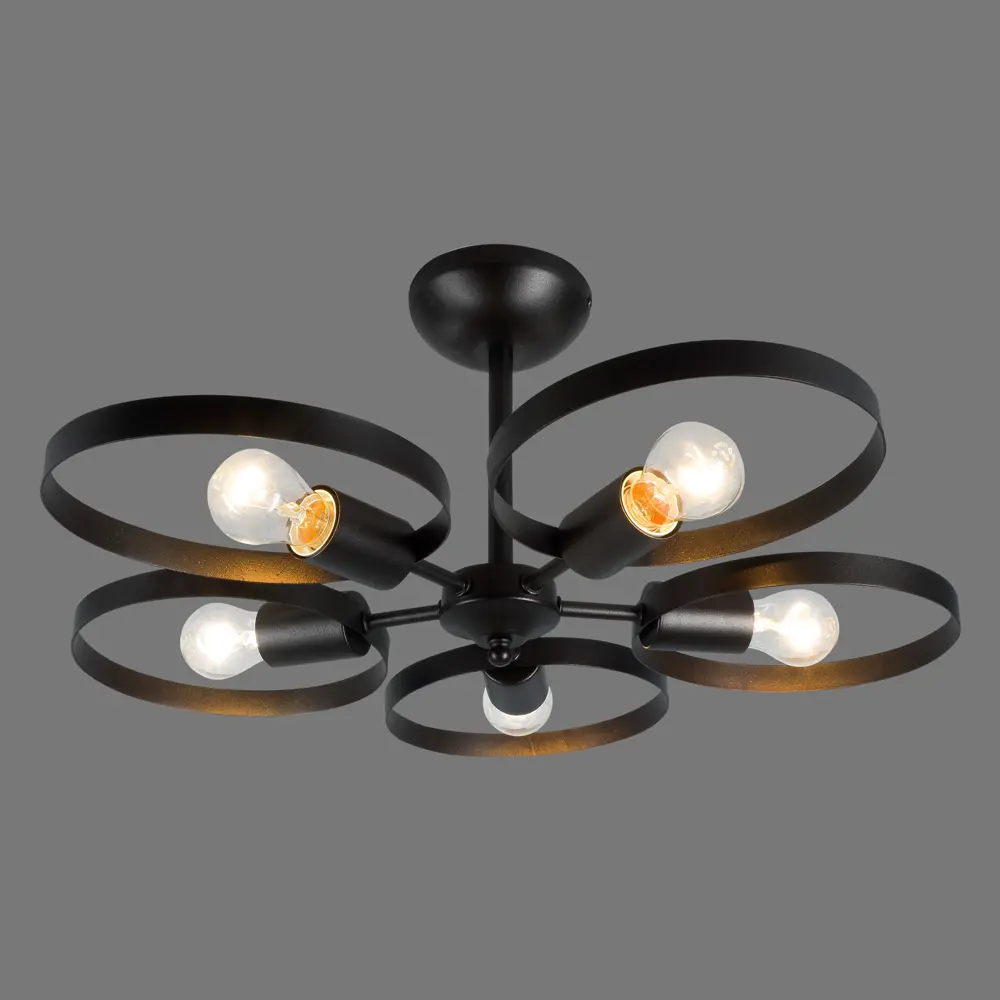 Люстра потолочная Vitaluce Софито 5 ламп 15м² E27 цвет коричневый STLM-2184329