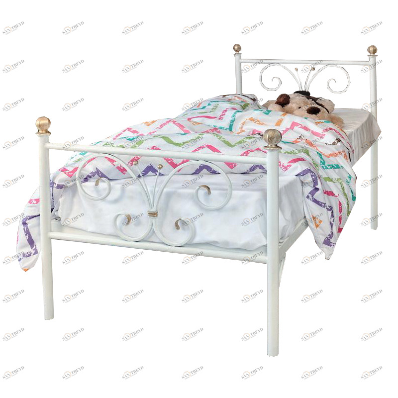 Кованая кровать детская 80х190 белая "Бабочка" FRANCESCO ROSSI БАБОЧКА 134694 Белый 