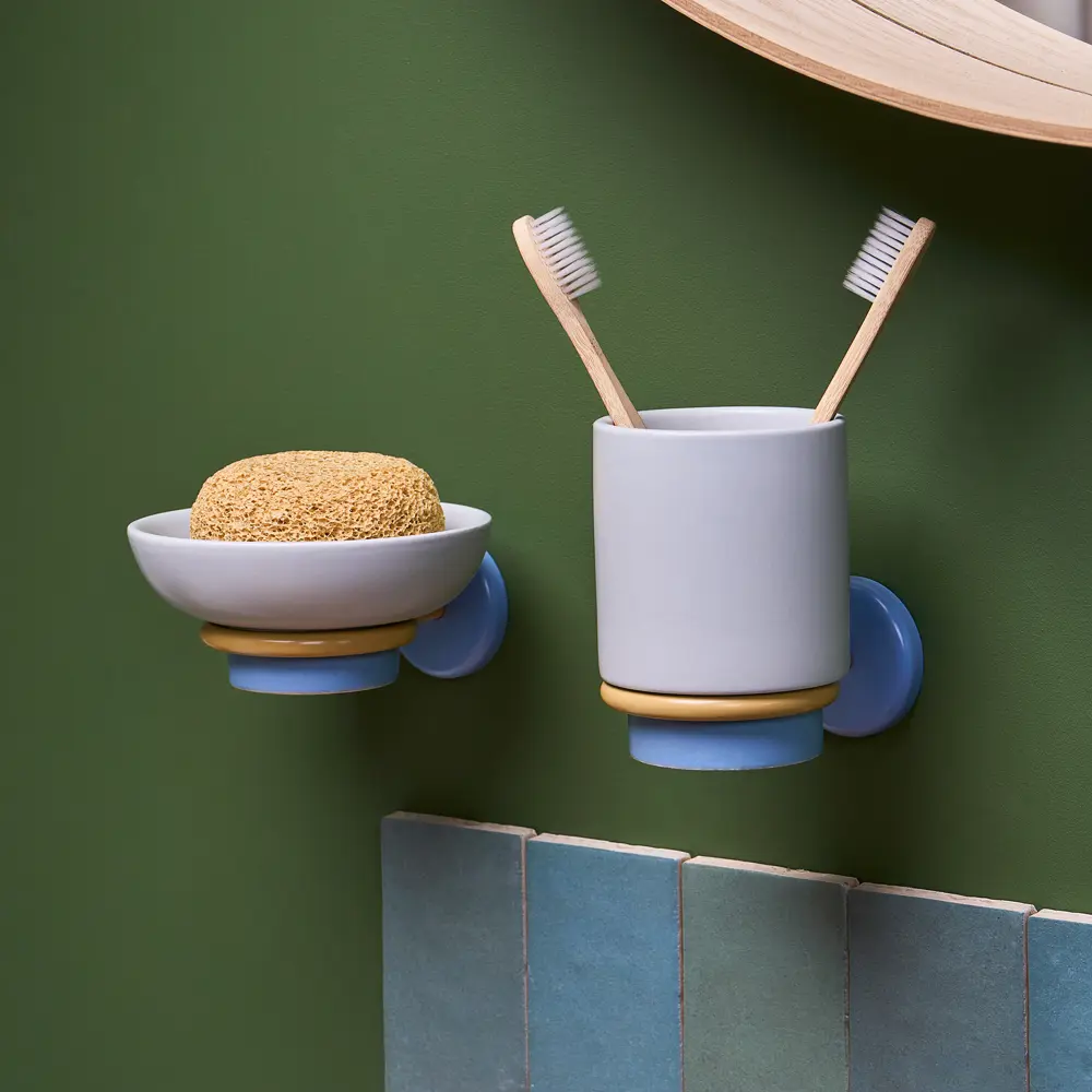 Мыльница Moroshka Antrim настенная керамика цвет бело-голубой STLM-2027470 - Вид №7