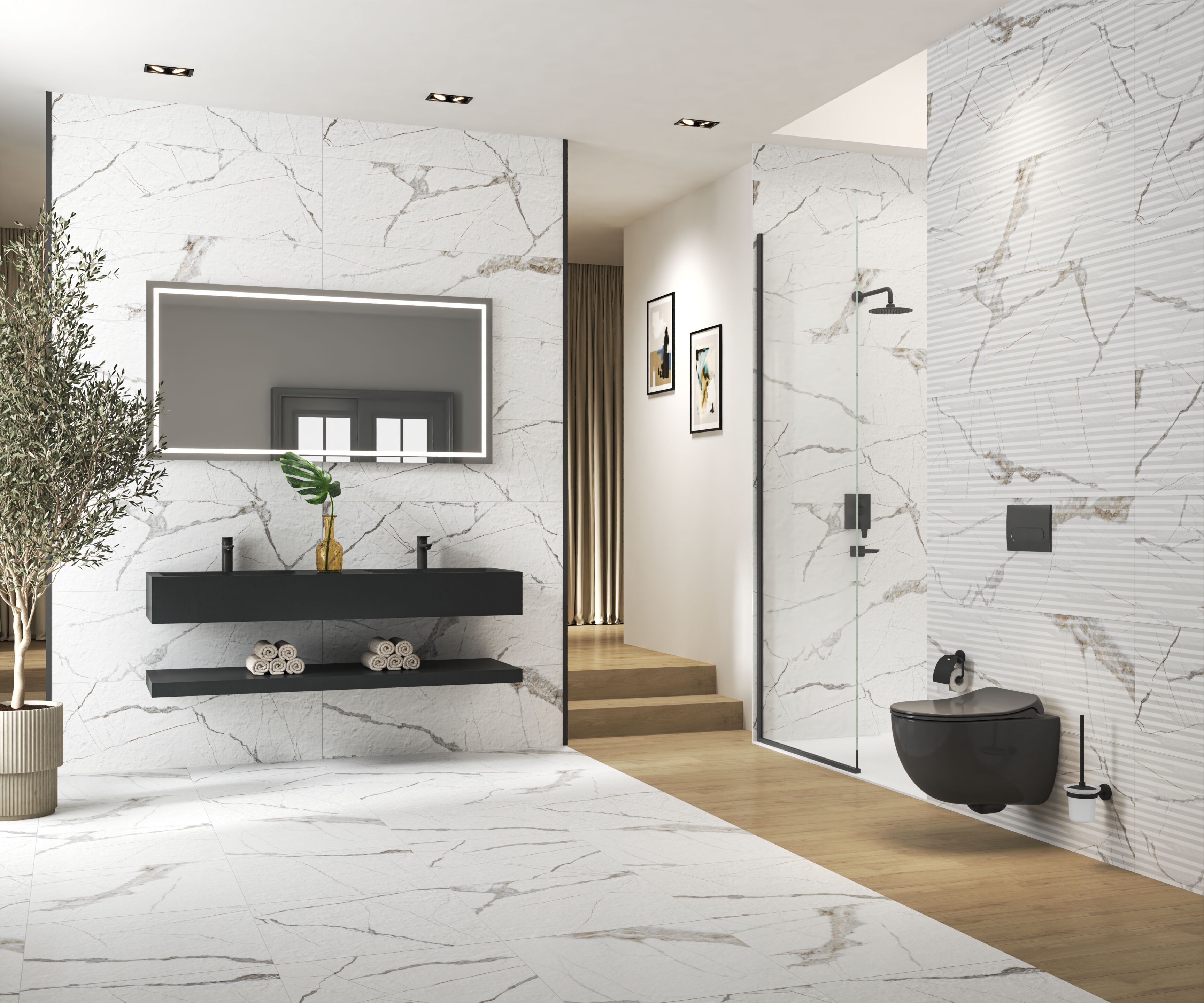 Керамогранит с мраморным эффектом Kaleseramik ванная комната ARCH-00041582 - Вид №1