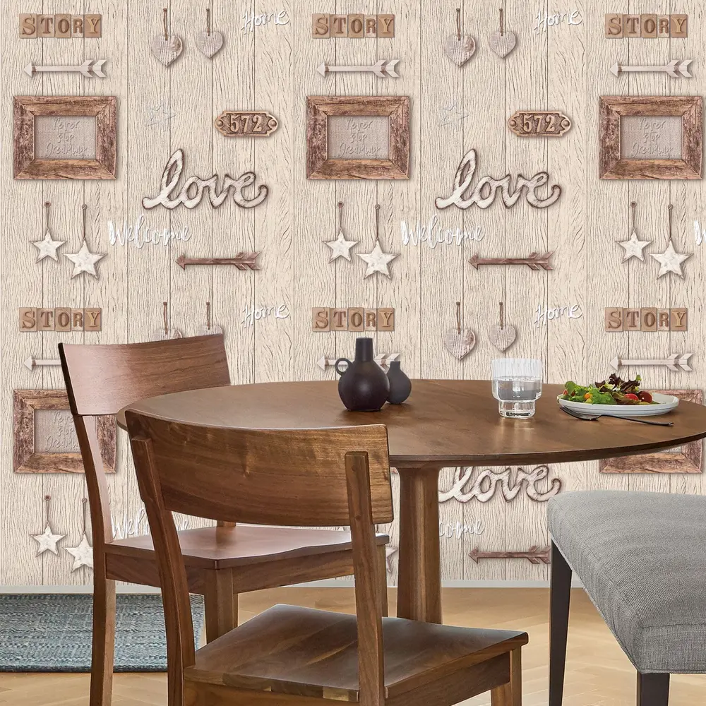 Обои бумажные Стори бежевые 0.53 м 4413 Santreyd STLM-2105694 - Вид №2