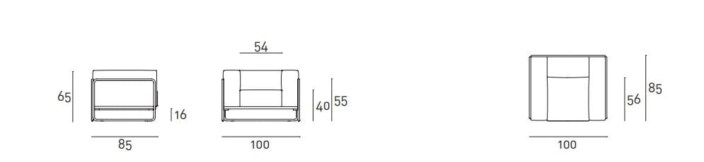 Тканевое садовое кресло с подлокотниками Living Divani Filo Outdoor ARCH-00134717 - Вид №6