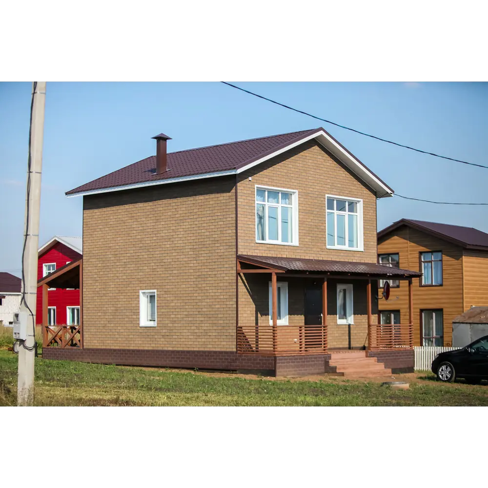 Фасадная плитка ТЕХНОНИКОЛЬ HAUBERK песчаный кирпич для облицовки 18734694 STLM-0012271 - Вид №13