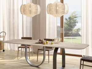 Выдвижной обеденный стол с керамогранитной столешницей