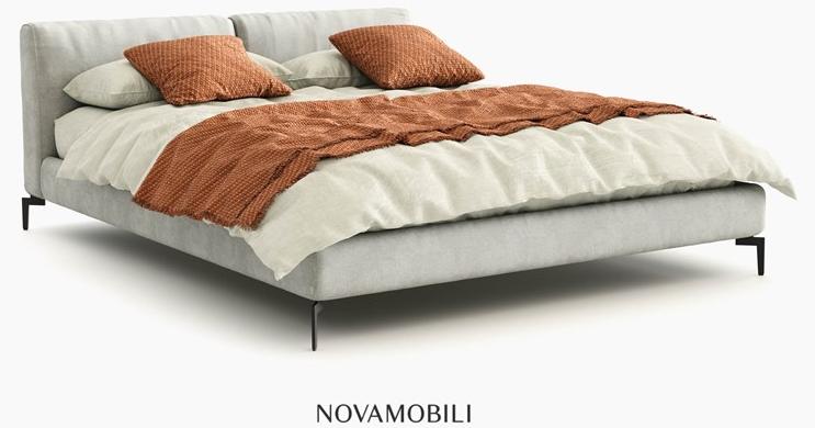 Novamobili Двуспальная кровать с обивкой из ткани sun-id-1486392 - Вид №4