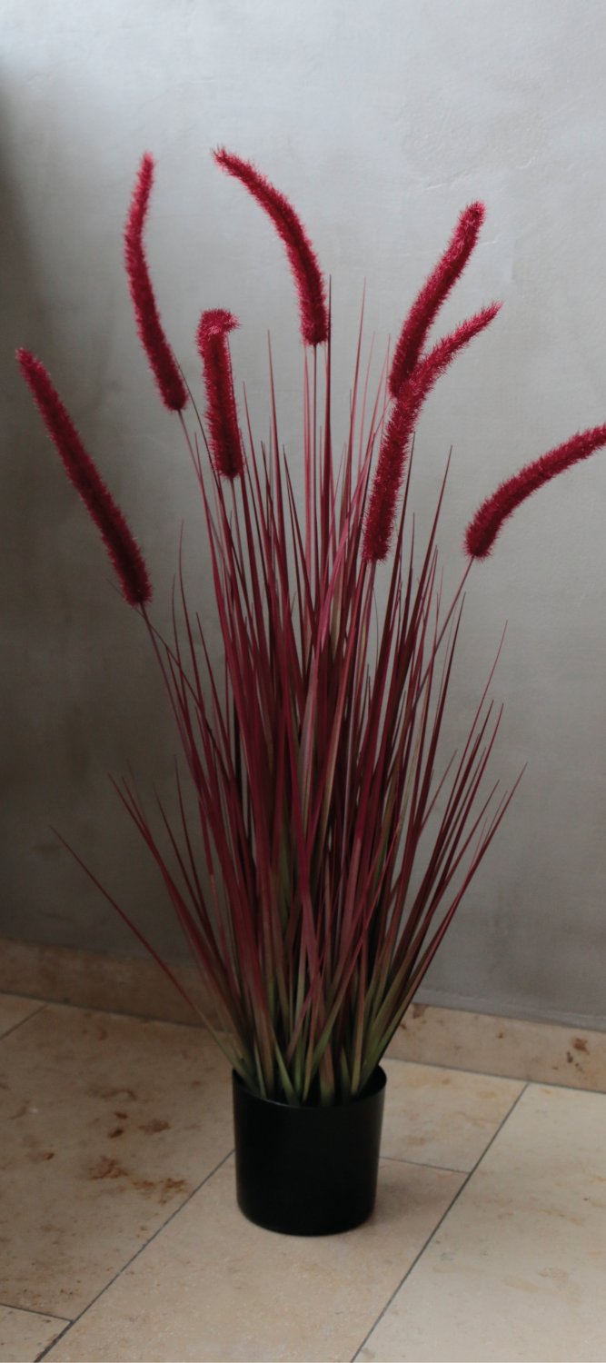 4868 498 a3 Искусственный пучок травы 'Chinese fountain grass' в горшке, 90 см, бордово-зеленый H-andreas  - Вид №8