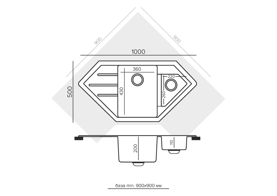 Кухонные мойки Tolero Classic R-114 943681 - Вид №2