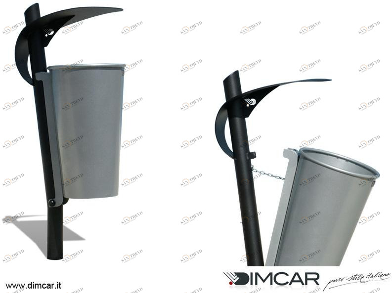 DIMCAR Урна для мусора уличная металлическая с крышкой Elite 349