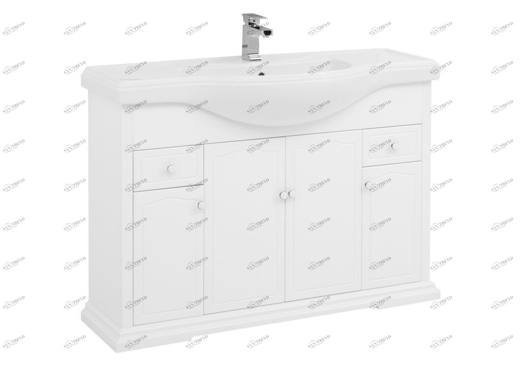 Тумба с раковиной Aquanet Лагуна Классик 120 белый 0017530200188774