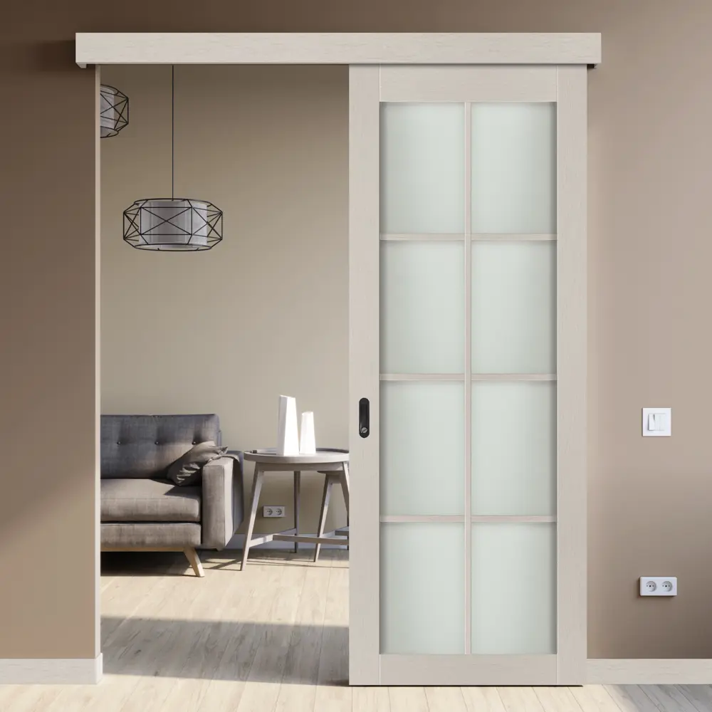 Комплект двери Пьемонт остекленная 80x200 см HardFlex цвет платина светлая без доборов 89431184 STLM-2066094 МАРИО РИОЛИ  - Вид №3