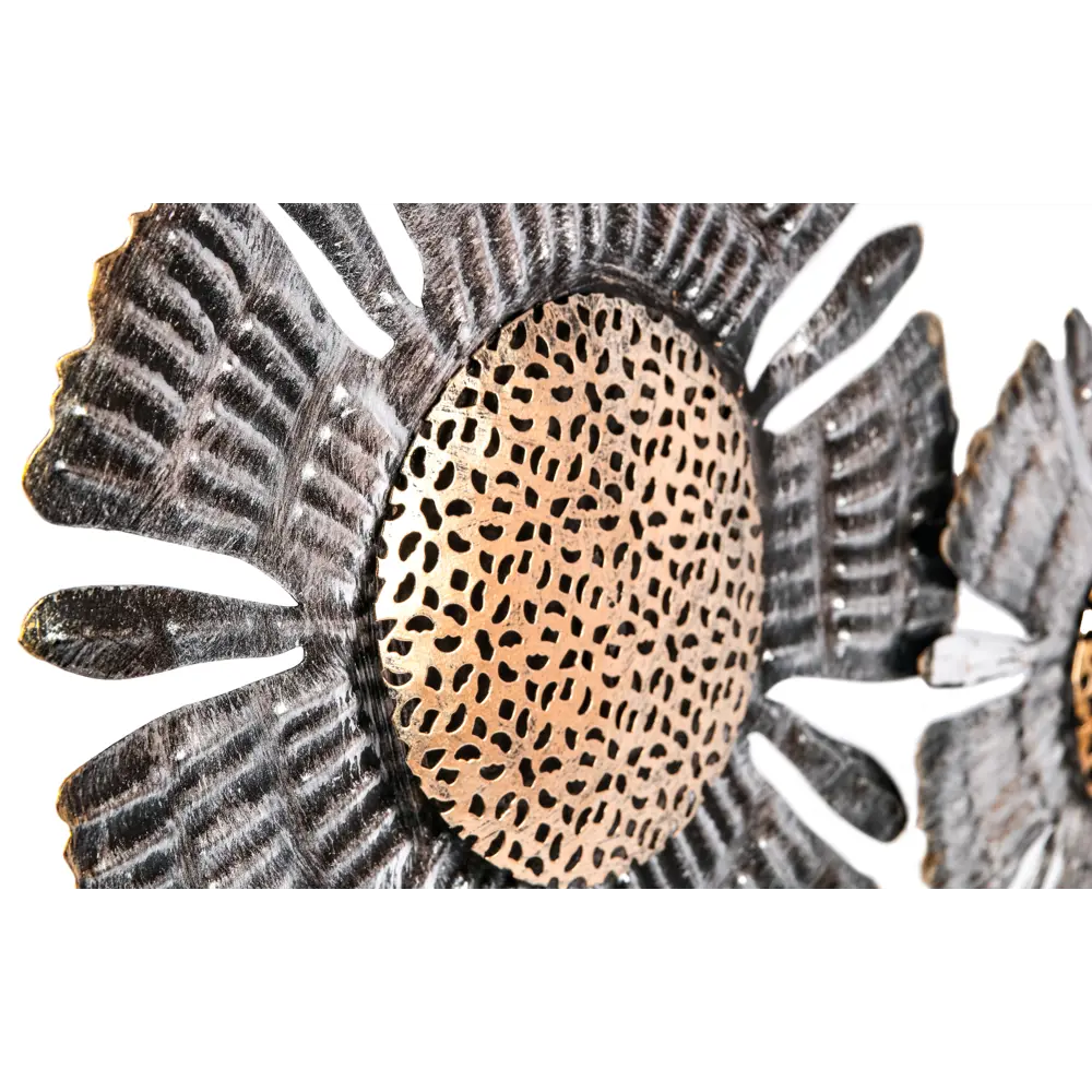 Панно настенное Цветы металл 50 см серебристо-черный Santreyd STLM-2079912 - Вид №3