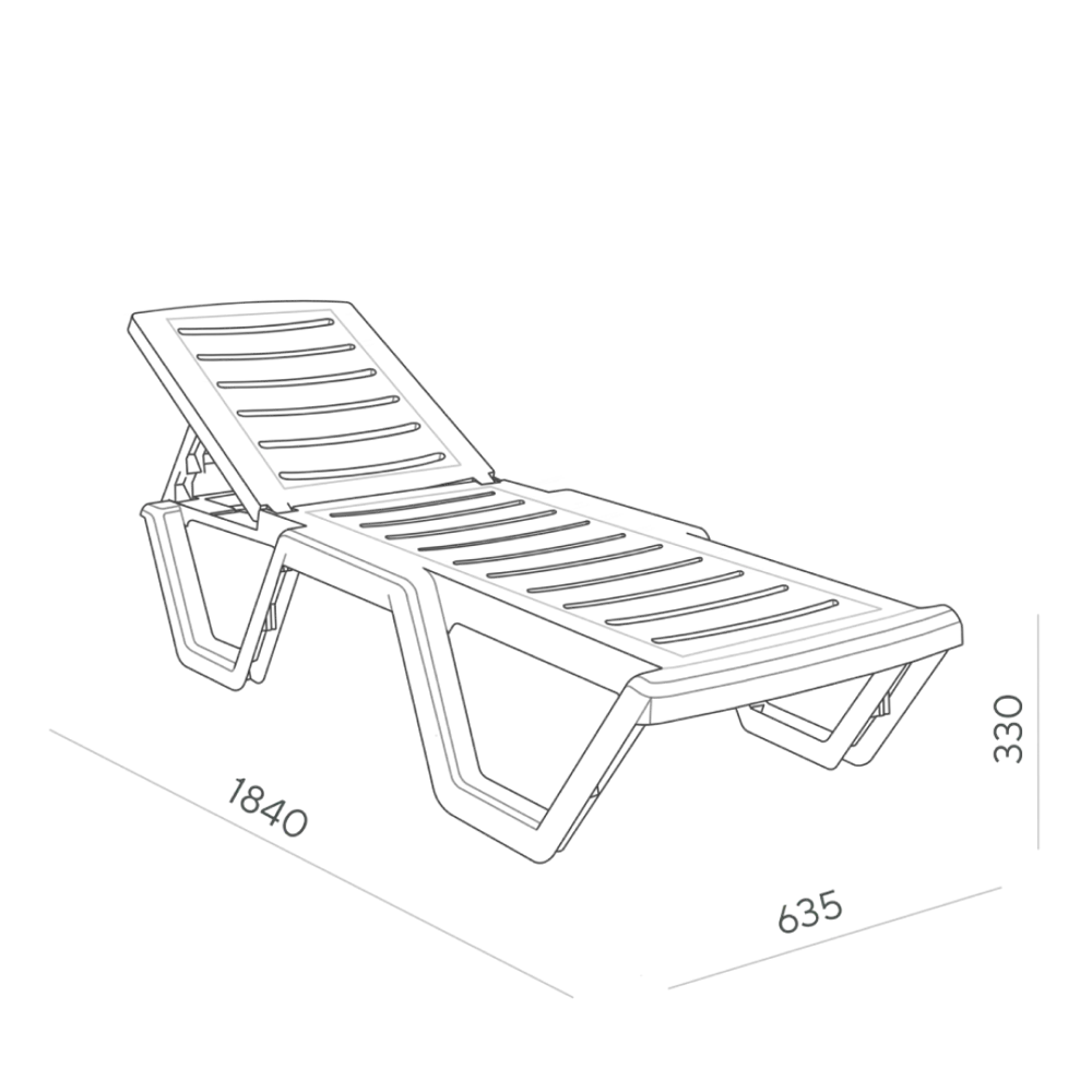 Шезлонг Атлант 184x62x33 см пластик цвет мокко Santreyd STLM-2210200 - Вид №9