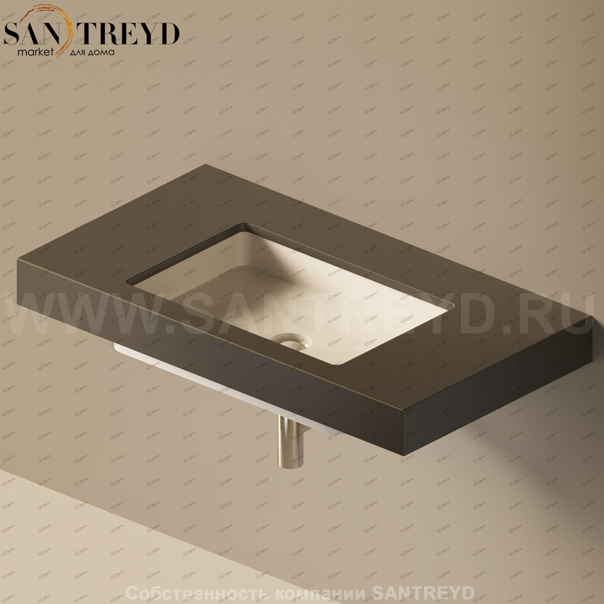 Flaminia FLYMAX Столешница с отверстием под раковину от 100 до 250 см черная FY60SP.7006 Ceramica Flaminia FY60SP7006