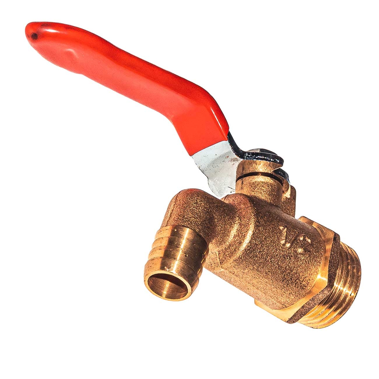 10020 Кран шаровой водоразборный, со штуцером 1/2" ручка, латунь-сталь LAB.Space  - Вид №3