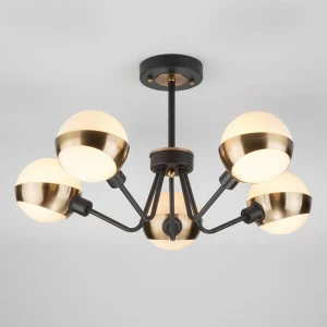 Потолочная люстра Eurosvet Jasper 70093/5 черная белая EUROSVET JASPER 220579 Белый