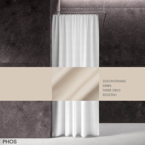 DV-EMMA200-120-EM20 Занавеска для душа эмма бежево-серая, длина 200 см, ширина 120 см. PHOS