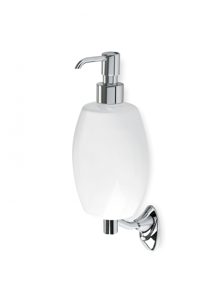 ZE30(08-BI) Stil Haus Zefiro, настенный керамический дозатор, цвет хром - белая керамика