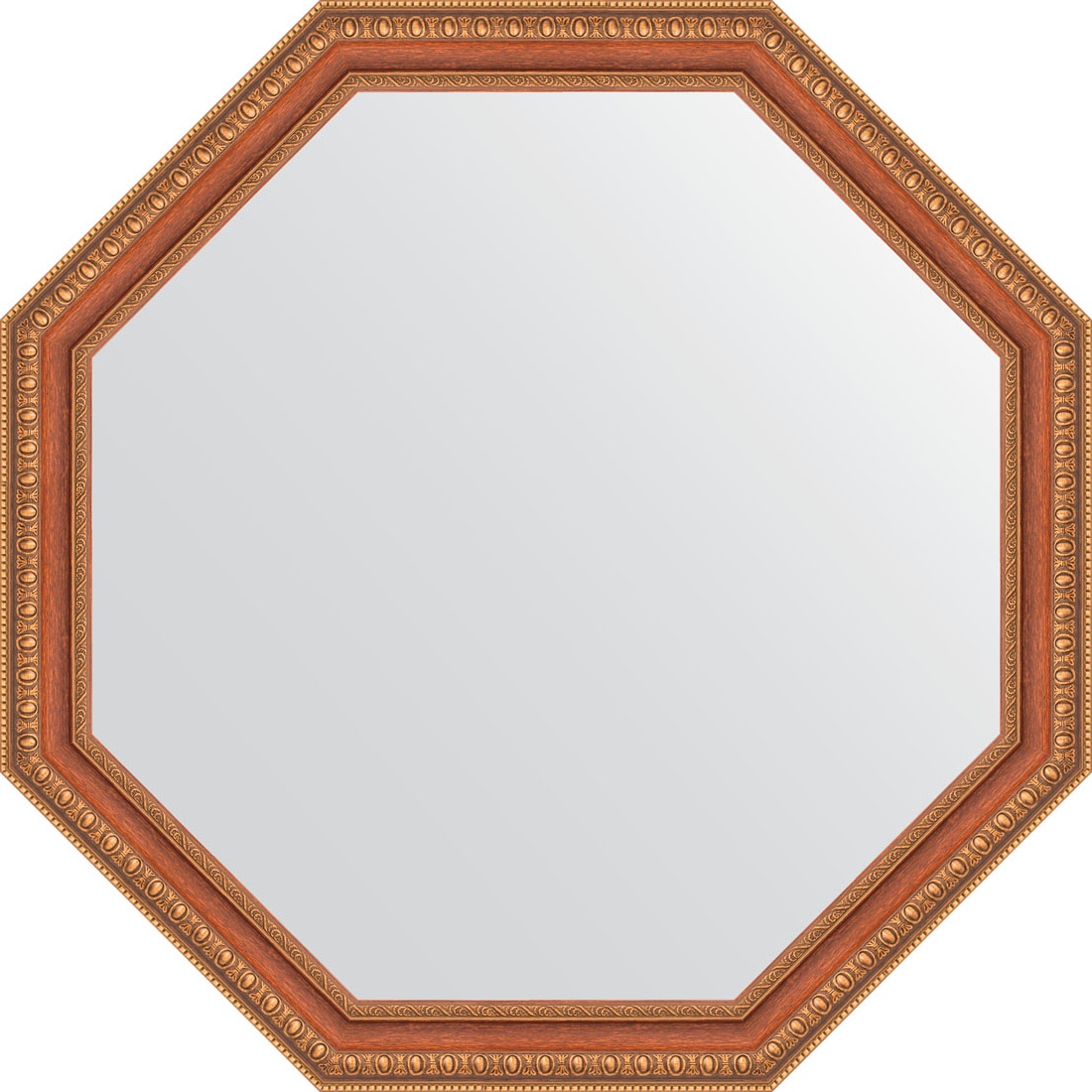 BY 3714 Зеркало в багетной раме - бронзовые бусы на дереве 60 mm EVOFORM Octagon