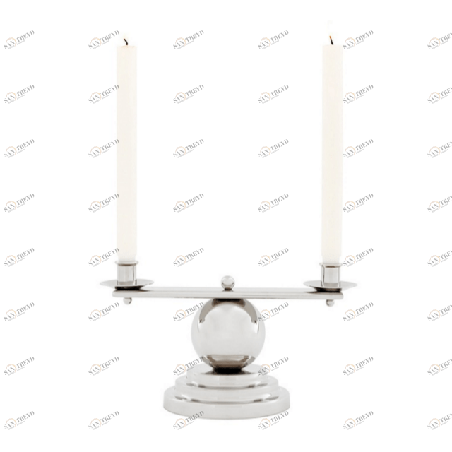 Канделябр серебряный на 2 свечи Leopold от Eichholtz, 16,5 см EICHHOLTZ EICHHOLTZ 060295 Хром 