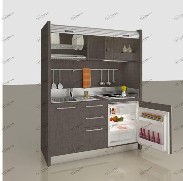 Mobilspazio Выдвижная деревянная мини-кухня Zeus K108