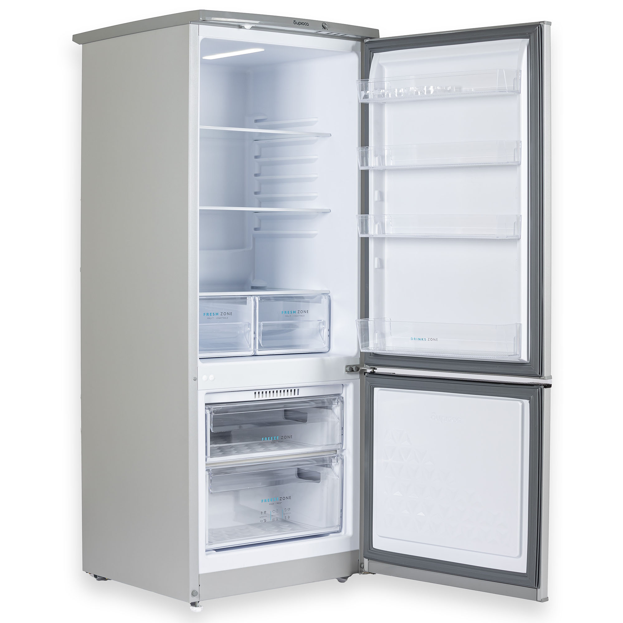 9248623 Холодильник с морозильником   Бирюса M551 серебристый STDN-0031703 - Вид №3