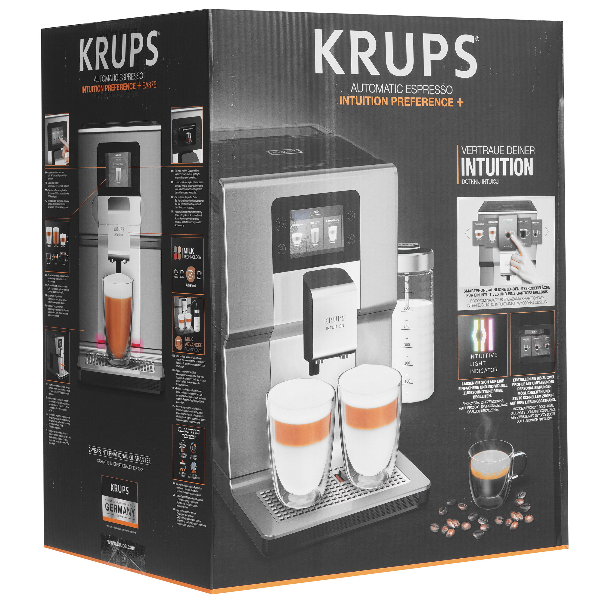 9171802 Кофемашина автоматическая Krups Intuition Preference EA875E10 серебристый STDN-0150143 - Вид №9