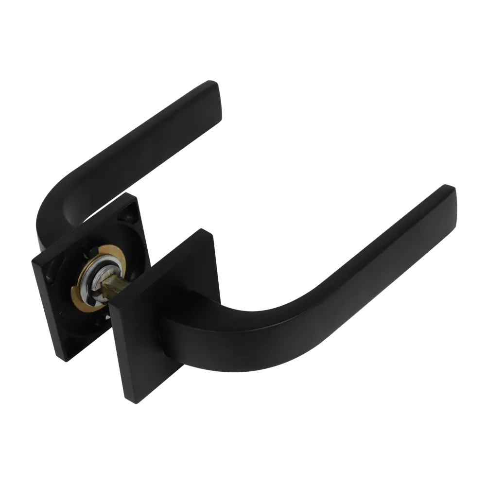 Дверные ручки Edson EDS-126H-Q2 на розетке, черные 85170402 STLM-0059397