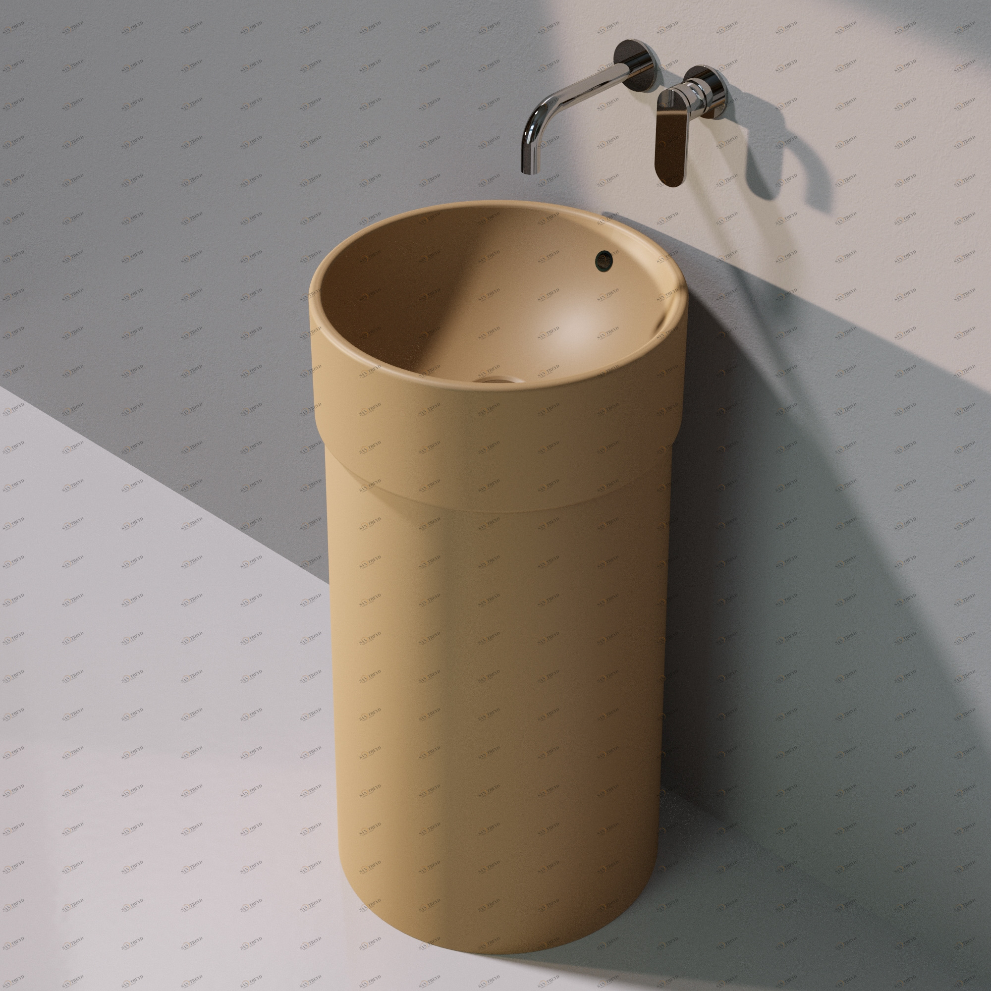 505042CCOLP9004 Напольная раковина стоящая круглая Ceramica Flaminia Twin