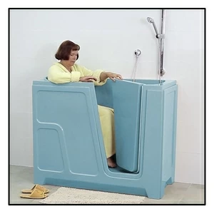 Ванна с дверцей Akcjum ODA 125-68-RH-G сидячая правосторонняя голубая