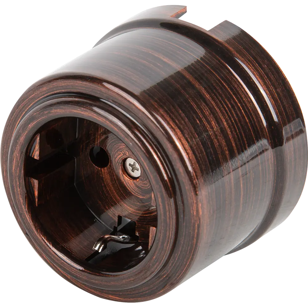 Розетка Electraline с заземлением цвет медный век Ретро STLM-2196473