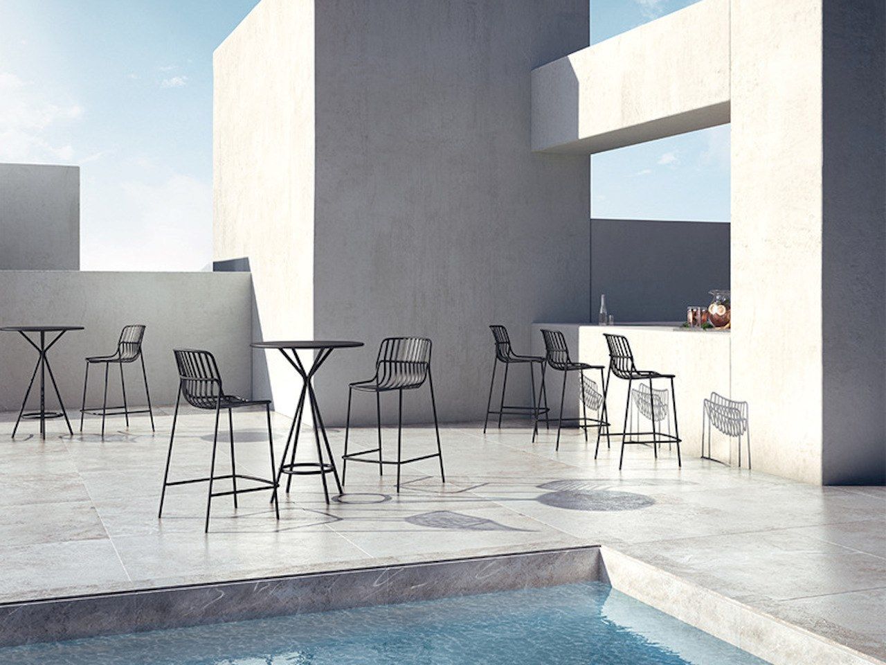 Высокий круглый стол из стали с порошковым покрытием Brunner crona steel ARCH-00060552 - Вид №1